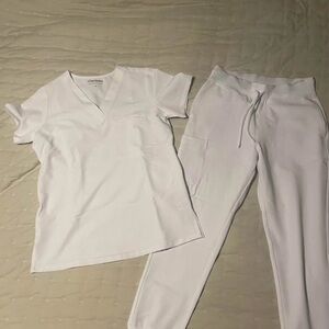 Classic White Women's Scrub Set